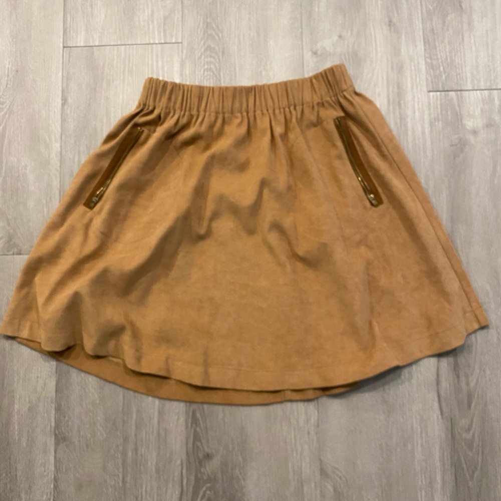 Harlowe & Graham Faux Suede A-line Mini Skirt XS